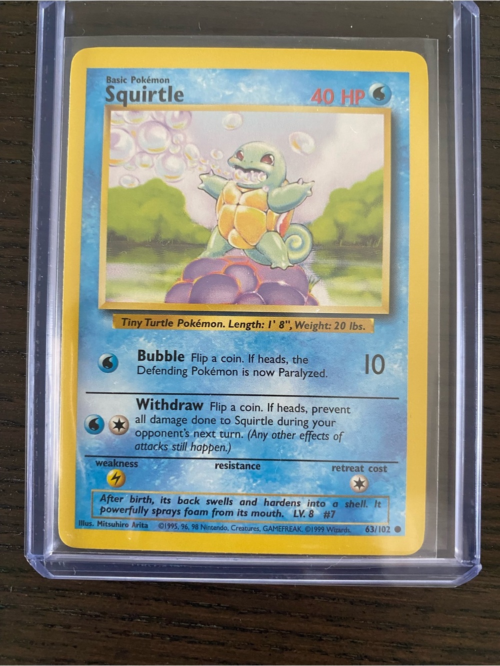 Squirtle rare Vintage Pokémon Card - Mint ! 63/102